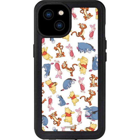 Disney Winnie the Pooh Character Pattern iPhone 15 Plus Waterproof Case